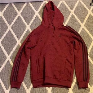 Maroon red Adidas Hoodie